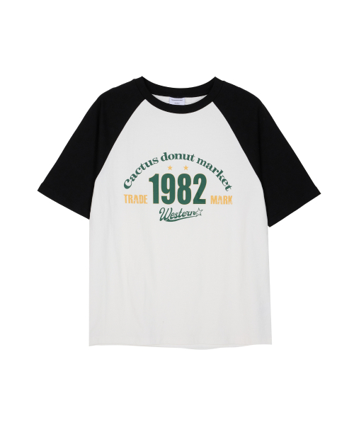 CACTUSDONUTMARKET(カクタスドーナツマーケット)の「1982 Raglan T-Shirt - Black(Tシャツ/カットソー・メンズ・その他・MEDIUM/LARGE)」の1枚目の写真
