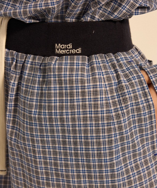 Mardi Mercredi(マルディメクルディ)の「COTTON SHORTS CHECK CONTRAST WAISTBAND / コットン ショートパンツ チェック コントラスト ウエストバンド(その他パンツ・レディース・ブルー/ネイビー・FREE)」の11枚目の写真