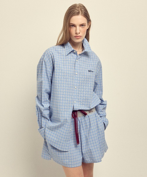Mardi Mercredi(マルディメクルディ)の「COTTON SHORTS CHECK CONTRAST WAISTBAND / コットン ショートパンツ チェック コントラスト ウエストバンド(その他パンツ・レディース・ブルー/ネイビー・FREE)」の13枚目の写真