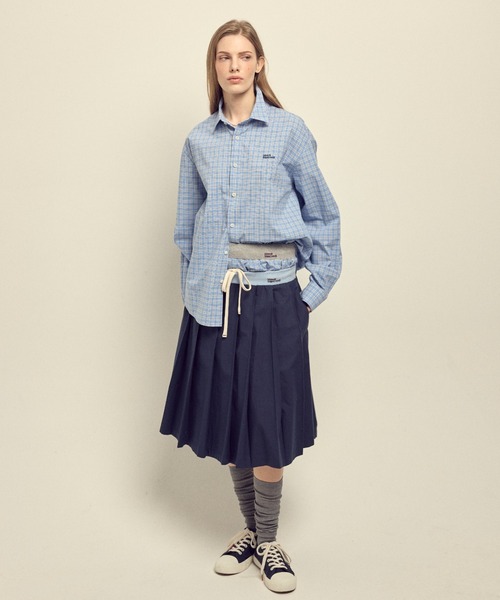 Mardi Mercredi(マルディメクルディ)の「COTTON SHORTS CHECK CONTRAST WAISTBAND / コットン ショートパンツ チェック コントラスト ウエストバンド(その他パンツ・レディース・ブルー/ネイビー・FREE)」の20枚目の写真