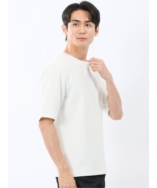 TAKA-Q(タカキュー)の「【ストレッチ ロンT インナー】タカキュー アムンゼン クルーネック 5分袖 Tシャツ(Tシャツ/カットソー・メンズ・ネイビー/ホワイト・LARGE/MEDIUM/X-LARGE)」の5枚目の写真