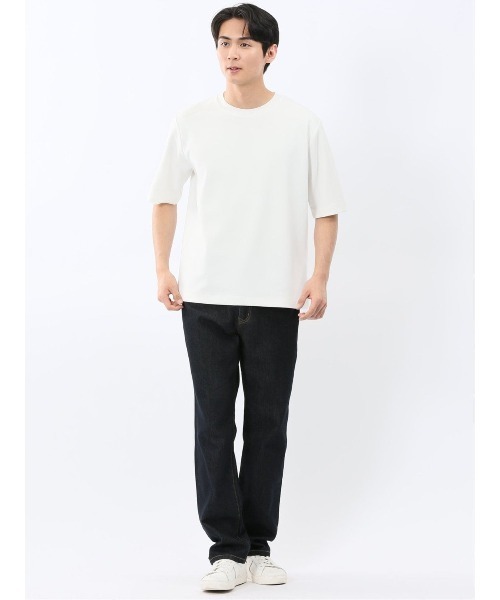 TAKA-Q(タカキュー)の「【ストレッチ ロンT インナー】タカキュー アムンゼン クルーネック 5分袖 Tシャツ(Tシャツ/カットソー・メンズ・ネイビー/ホワイト・LARGE/MEDIUM/X-LARGE)」の6枚目の写真