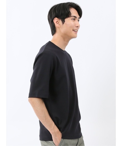 TAKA-Q(タカキュー)の「【ストレッチ ロンT インナー】タカキュー アムンゼン クルーネック 5分袖 Tシャツ(Tシャツ/カットソー・メンズ・ネイビー/ホワイト・LARGE/MEDIUM/X-LARGE)」の16枚目の写真