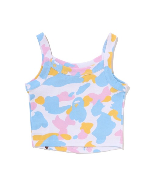 A BATHING APE（アベイシングエイプ）の「NEW MULTI CAMO CROPPED RIB TANK TOP（タンクトップ・レディース・ブラック/ホワイト・MEDIUM/X-SMALL/SMALL）」の3枚目の写真