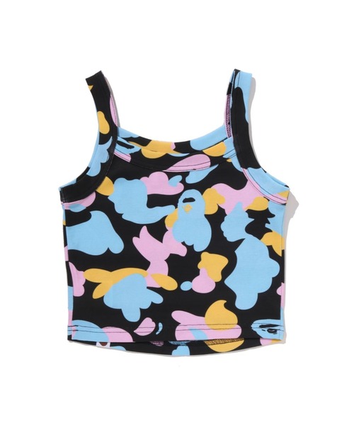 A BATHING APE（アベイシングエイプ）の「NEW MULTI CAMO CROPPED RIB TANK TOP（タンクトップ・レディース・ブラック/ホワイト・MEDIUM/X-SMALL/SMALL）」の4枚目の写真