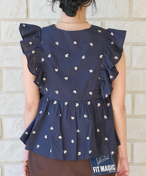 インド 小花刺繍 フリルベスト＜セットアップ対応＞（ベスト