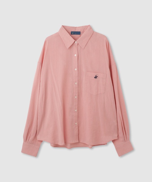 Mac-House(マックハウス)の「BEVERLY HILLS POLO CLUB 楊柳ロングスリーブシャツ(シャツ/ブラウス・レディース・ミント/オフホワイト/ピンク/パープル・M)」の22枚目の写真