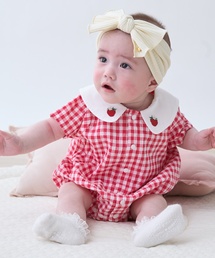 petit main（プティマイン）の「フルーツ衿ロンパース（ロンパース）」