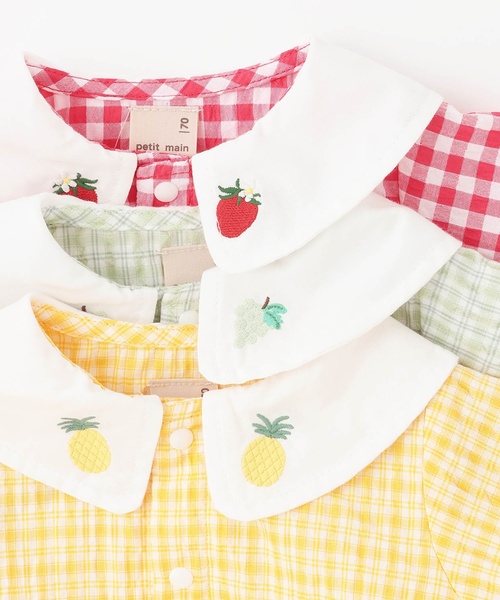 petit main(プティマイン)の「フルーツ衿ロンパース(ロンパース・キッズ・イエロー/グリーン/レッド・80cm/70cm)」の8枚目の写真