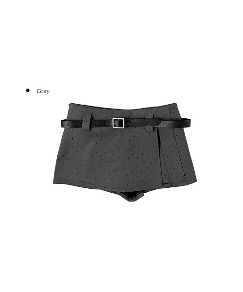 anyonemore（エニワンモア）の「ベルト付きドット柄サイドスリットミニキュロットスカート（スカート・レディース・グレー・SMALL/MEDIUM）」の18枚目の写真