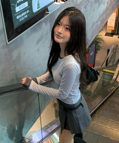 anyonemore（エニワンモア）の「ベルト付きドット柄サイドスリットミニキュロットスカート（スカート・レディース・グレー・SMALL/MEDIUM）」の16枚目の写真