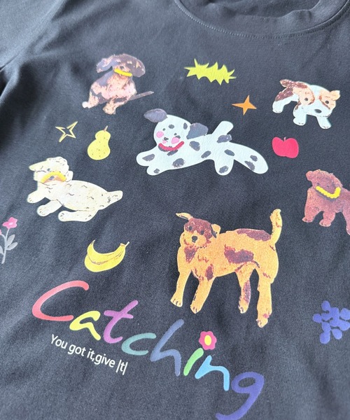 pyornim（ピョルニム）の「ドッグ イラストプリント  Tシャツ（Tシャツ/カットソー・レディース・ブラック/ホワイト・F）」の10枚目の写真