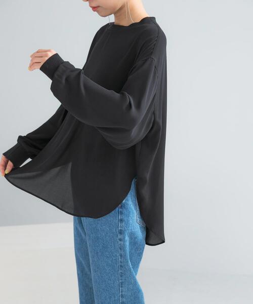 URBAN RESEARCH ROSSO WOMEN（アーバンリサーチ　ロッソ）の「リブドッキングセミシアープルオーバー（Tシャツ/カットソー・レディース・ブラック/ホワイト・FREE）」の10枚目の写真