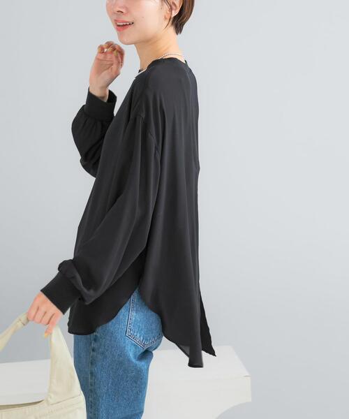 URBAN RESEARCH ROSSO WOMEN（アーバンリサーチ　ロッソ）の「リブドッキングセミシアープルオーバー（Tシャツ/カットソー・レディース・ブラック/ホワイト・FREE）」の11枚目の写真