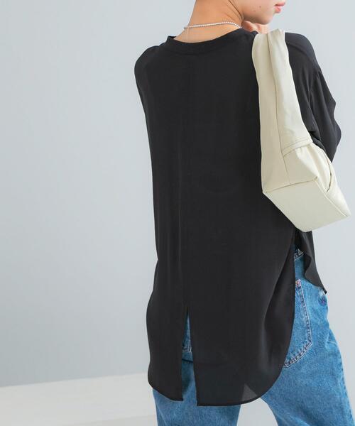 URBAN RESEARCH ROSSO WOMEN（アーバンリサーチ　ロッソ）の「リブドッキングセミシアープルオーバー（Tシャツ/カットソー・レディース・ブラック/ホワイト・FREE）」の12枚目の写真