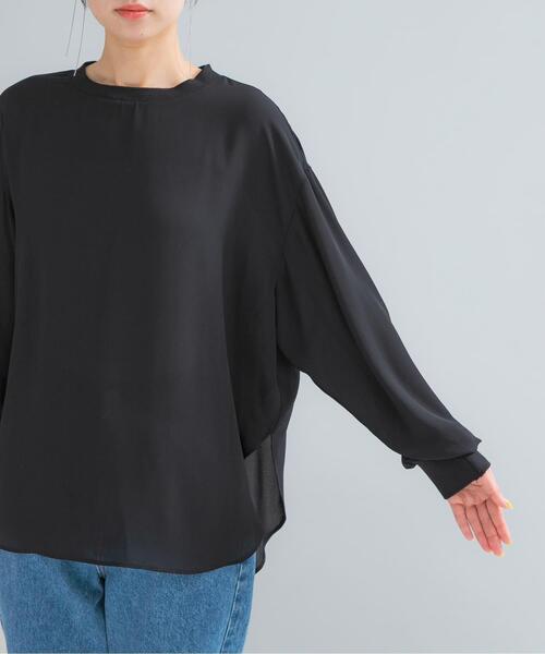 URBAN RESEARCH ROSSO WOMEN（アーバンリサーチ　ロッソ）の「リブドッキングセミシアープルオーバー（Tシャツ/カットソー・レディース・ブラック/ホワイト・FREE）」の17枚目の写真