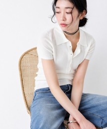 ポロ半袖ニットプルオーバー