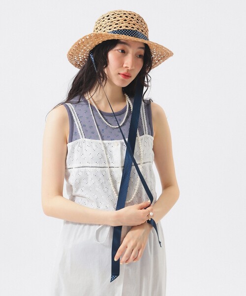 BEAMS BOY(ビームスボーイ)の「【別注】cableami / RAFFIA OPEN WEAVE BRAID CROWN HAT(ハット・レディース・ベージュ・ONE SIZE)」の2枚目の写真