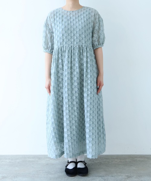 bulle de savon（ビュルデサボン）の「ドロップジャカード ワンピース（ワンピース・レディース・セージグリーン・FREE）」の20枚目の写真