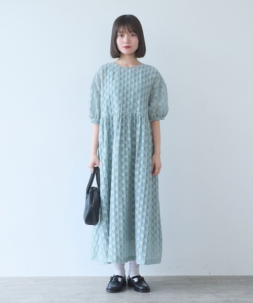 bulle de savon（ビュルデサボン）の「ドロップジャカード ワンピース（ワンピース・レディース・セージグリーン・FREE）」の2枚目の写真