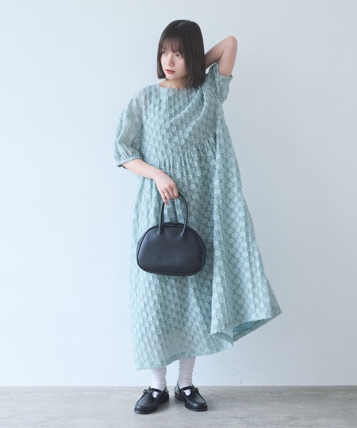bulle de savon（ビュルデサボン）の「ドロップジャカード ワンピース（ワンピース・レディース・セージグリーン・FREE）」の3枚目の写真