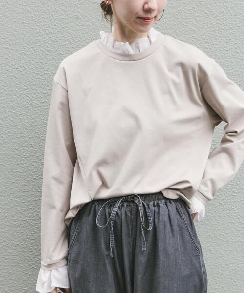 ITEMS URBANRESEARCH（アイテムズ アーバンリサーチ）の「ピコフリルプルオーバー（Tシャツ/カットソー・レディース・ネイビー/ライトベージュ・FREE）」の2枚目の写真