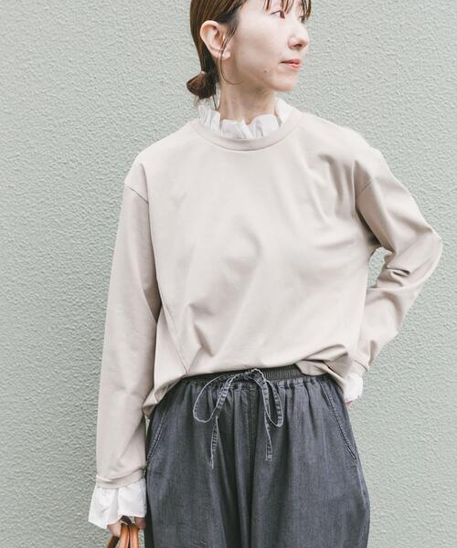 ITEMS URBANRESEARCH（アイテムズ アーバンリサーチ）の「ピコフリルプルオーバー（Tシャツ/カットソー・レディース・ネイビー/ライトベージュ・FREE）」の10枚目の写真