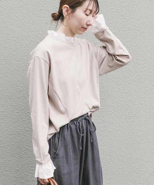 ITEMS URBANRESEARCH（アイテムズ アーバンリサーチ）の「ピコフリルプルオーバー（Tシャツ/カットソー・レディース・ネイビー/ライトベージュ・FREE）」の9枚目の写真