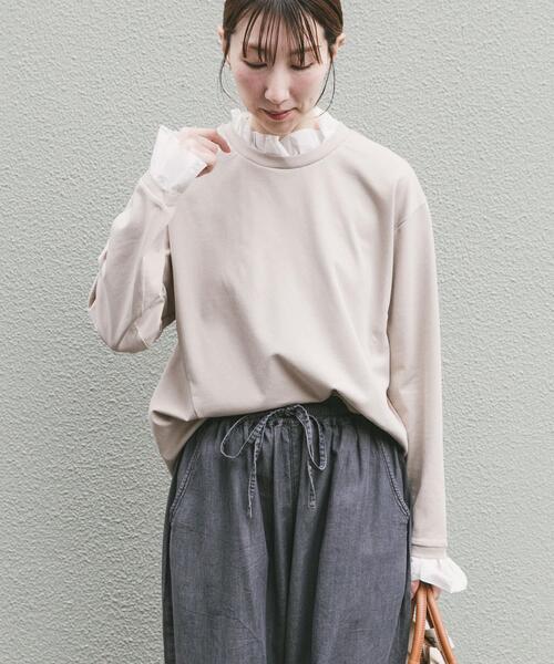 ITEMS URBANRESEARCH（アイテムズ アーバンリサーチ）の「ピコフリルプルオーバー（Tシャツ/カットソー・レディース・ネイビー/ライトベージュ・FREE）」の8枚目の写真