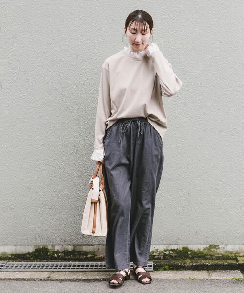 ITEMS URBANRESEARCH（アイテムズ アーバンリサーチ）の「ピコフリルプルオーバー（Tシャツ/カットソー・レディース・ネイビー/ライトベージュ・FREE）」の7枚目の写真