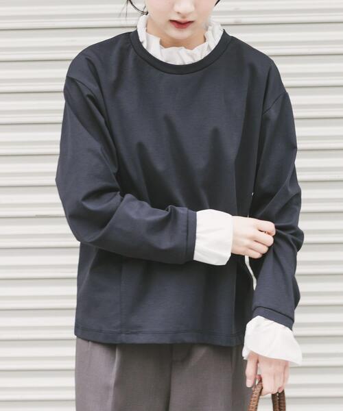 ITEMS URBANRESEARCH（アイテムズ アーバンリサーチ）の「ピコフリルプルオーバー（Tシャツ/カットソー・レディース・ネイビー/ライトベージュ・FREE）」の16枚目の写真