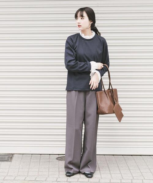 ITEMS URBANRESEARCH（アイテムズ アーバンリサーチ）の「ピコフリルプルオーバー（Tシャツ/カットソー・レディース・ネイビー/ライトベージュ・FREE）」の14枚目の写真