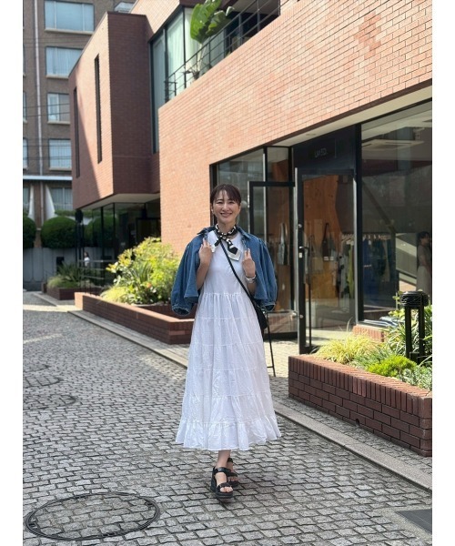 Day and Grade(デイアンドグレイド)の「【前田ゆかセレクト】フレアシルエット ティアードワンピース(ドレス・レディース・ホワイト・FREE)」の15枚目の写真