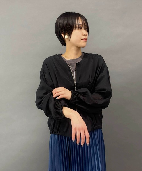 NICOLE white(ニコルホワイト)の「ふんわり柔らか シアーブルゾン(その他アウター・レディース・ブラック/チャコールグレー/ピンク/ライトグレー・FREE)」の21枚目の写真