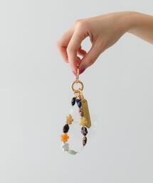 RODE SKO（ロデスコ）の「hashibami　フラワー天然石スマホハンドストラップ（キーホルダー）」