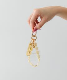 HASHIBAMI（ハシバミ）の「hashibami　フラワー天然石スマホハンドストラップ（キーホルダー）」