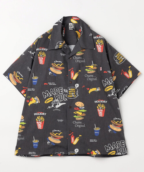 CHUMS(チャムス)の「限定展開 CHUMS/チャムス フードパターンショートスリーブシャツ / Food Pattern S/S Shirt(シャツ/ブラウス・メンズ・ホワイト/ブラック・X-LARGE/LARGE/MEDIUM/SMALL)」の1枚目の写真