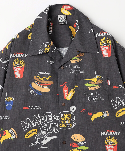 CHUMS(チャムス)の「限定展開 CHUMS/チャムス フードパターンショートスリーブシャツ / Food Pattern S/S Shirt(シャツ/ブラウス・メンズ・ホワイト/ブラック・X-LARGE/LARGE/MEDIUM/SMALL)」の4枚目の写真