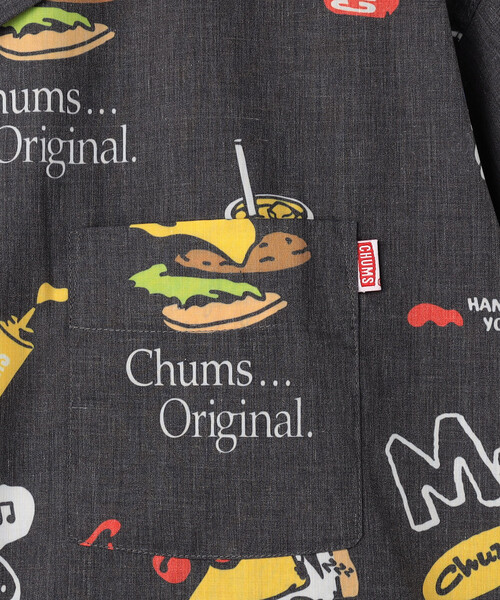 CHUMS(チャムス)の「限定展開 CHUMS/チャムス フードパターンショートスリーブシャツ / Food Pattern S/S Shirt(シャツ/ブラウス・メンズ・ホワイト/ブラック・X-LARGE/LARGE/MEDIUM/SMALL)」の5枚目の写真