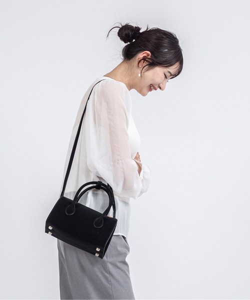 Maison de Z】スエード本革 2WAY ミニボストンバッグ ショルダーバッグ