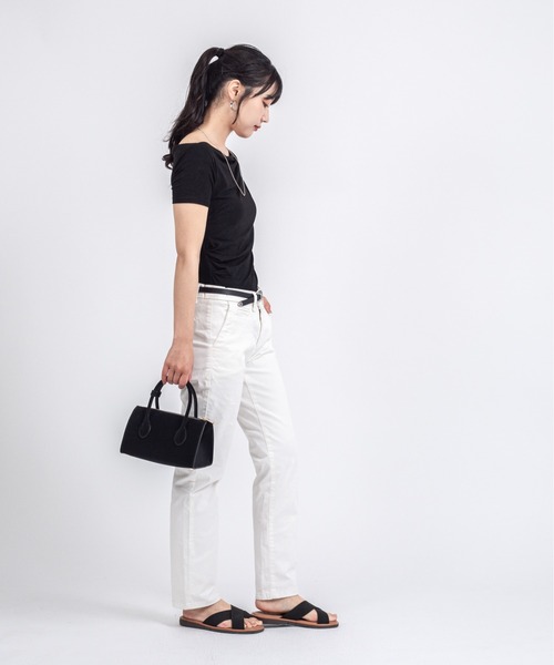 Rivel(リヴェル)の「【Maison de Z】スエード本革 2WAY ミニボストンバッグ ショルダーバッグ(ボストンバッグ・レディース・ブラック/ダークブラウン・FREE)」の14枚目の写真