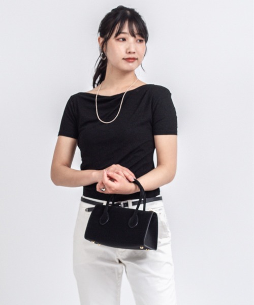 Rivel(リヴェル)の「【Maison de Z】スエード本革 2WAY ミニボストンバッグ ショルダーバッグ(ボストンバッグ・レディース・ブラック/ダークブラウン・FREE)」の19枚目の写真