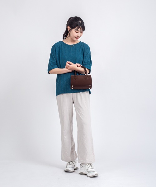 Rivel(リヴェル)の「【Maison de Z】スエード本革 2WAY ミニボストンバッグ ショルダーバッグ(ボストンバッグ・レディース・ブラック/ダークブラウン・FREE)」の9枚目の写真