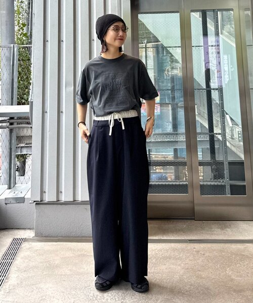 CIAOPANIC TYPY（チャオパニックティピー）の「【UNISEX】【プラスサイズあり】スクエア総刺繍ロゴTシャツ（Tシャツ/カットソー・レディース・オレンジ/ミント/ホワイト/ブルー/チャコールグレー/グレー・XX-LARGE/LARGE/MEDIUM）」の16枚目の写真