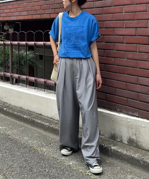 CIAOPANIC TYPY（チャオパニックティピー）の「【UNISEX】【プラスサイズあり】スクエア総刺繍ロゴTシャツ（Tシャツ/カットソー・レディース・オレンジ/ミント/ホワイト/ブルー/チャコールグレー/グレー・XX-LARGE/LARGE/MEDIUM）」の21枚目の写真