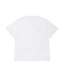 ウーマンオーバーサイズサマー旅行グラフィックTシャツホワイト