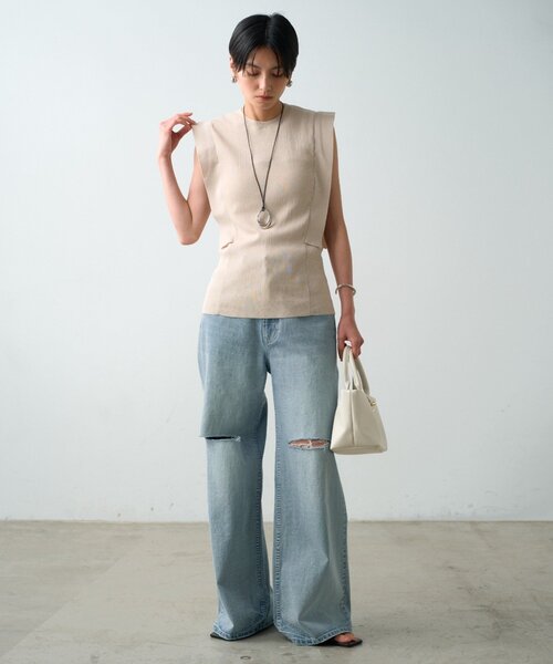 LOUNGEDRESS(ラウンジドレス)の「サイドフラップニット(ニット/セーター・レディース・ブラック/キャメル/ホワイト系その他・FREE)」の4枚目の写真