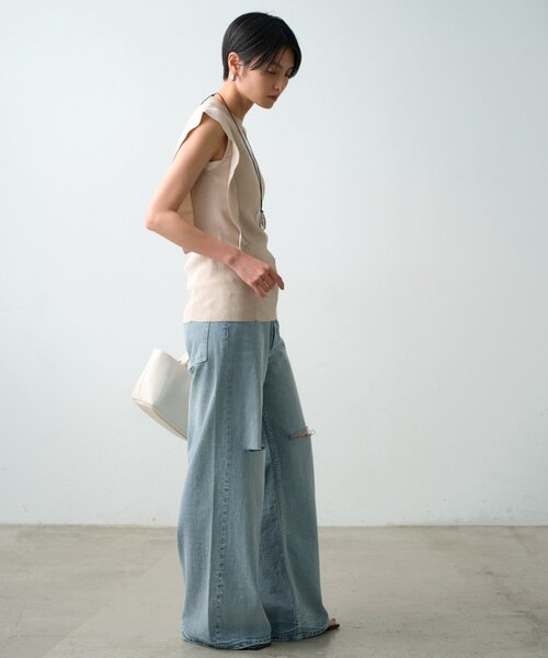 LOUNGEDRESS(ラウンジドレス)の「サイドフラップニット(ニット/セーター・レディース・ブラック/キャメル/ホワイト系その他・FREE)」の6枚目の写真