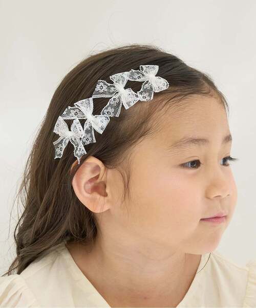 Lycee mine(リセマイン)の「レースリボンミニヘアクリップ(6コセット)【子供服】【キッズ】【女の子】(バレッタ/ヘアクリップ・キッズ・ブラック/サックスブルー/オフホワイト/ラベンダー/レモンイエロー/ライトピンク・F)」の1枚目の写真