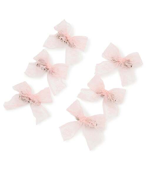 Lycee mine(リセマイン)の「レースリボンミニヘアクリップ(6コセット)【子供服】【キッズ】【女の子】(バレッタ/ヘアクリップ・キッズ・ブラック/サックスブルー/オフホワイト/ラベンダー/レモンイエロー/ライトピンク・F)」の8枚目の写真